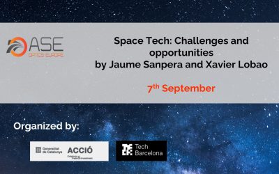 Conferencia SpaceTech: Reptes i oportunitats vistes per Jaume Sanpera de Sateliot i Xavier Lobao de l’Agència Europea de l’Espai.